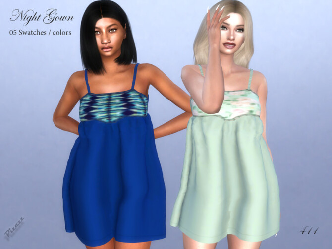 Sims 4 Night Gown by pizazz at TSR