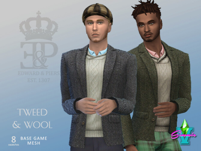 Sims 4 Edward & Piers Tweed & Wool by SimmieV at TSR