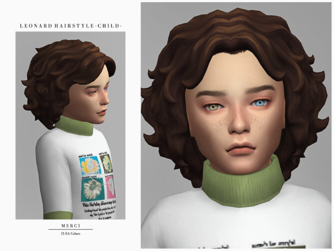Sims 4 Leonard Hairstyle Child by Merci at TSR