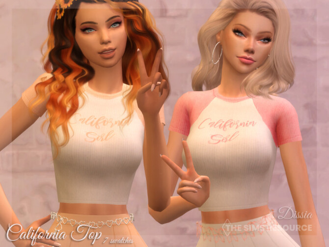 Sims 4 California Top by Dissia at TSR