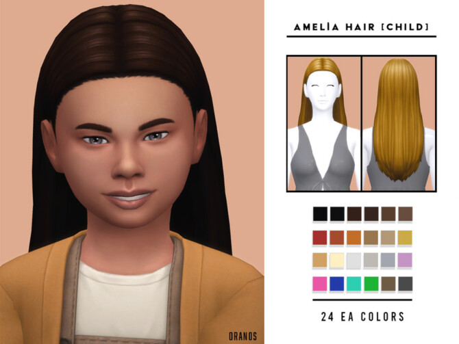 Sims 4 Amelia Hair [Child] by OranosTR at TSR
