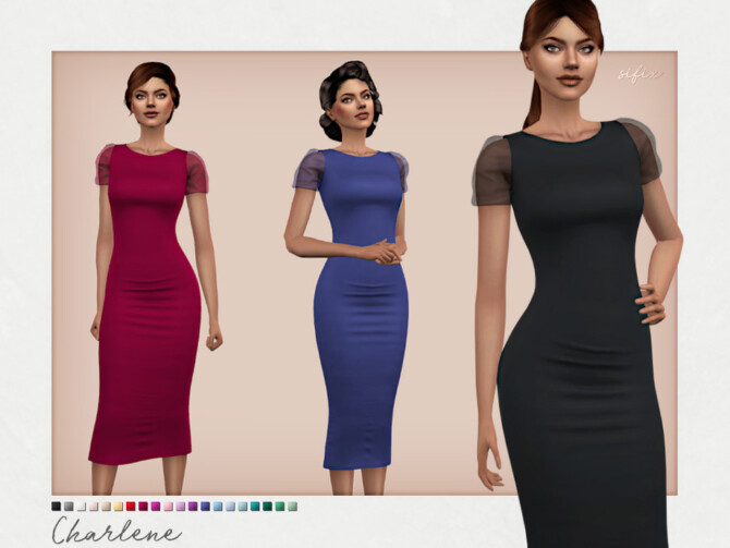 Sims 4 Charlene Dress by Sifix at TSR