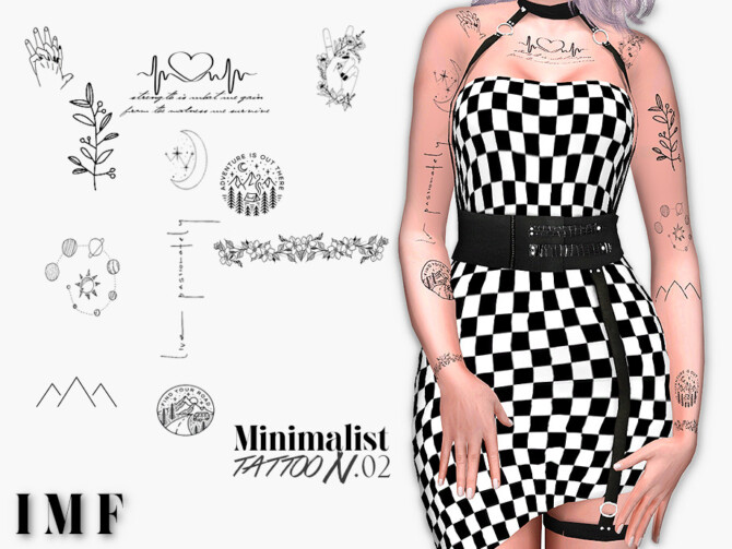 Sims 4 IMF Tattoo Minimalist N.02 by IzzieMcFire at TSR