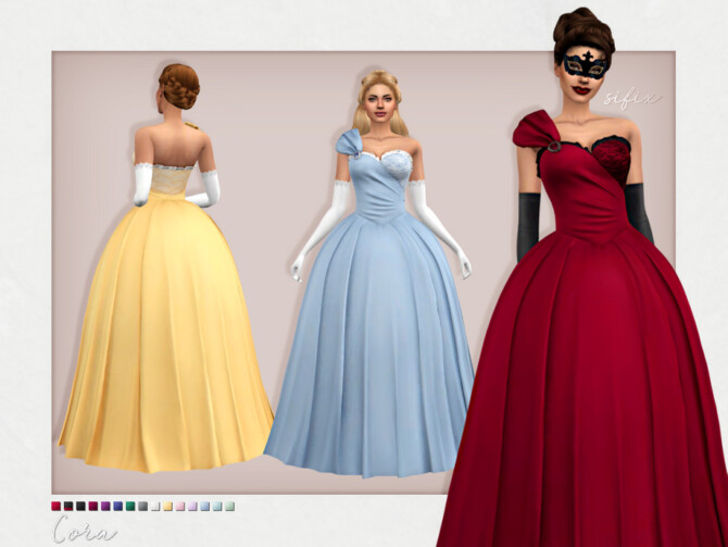 Sims 4 Cora fantasy ball gown by Sifix at TSR