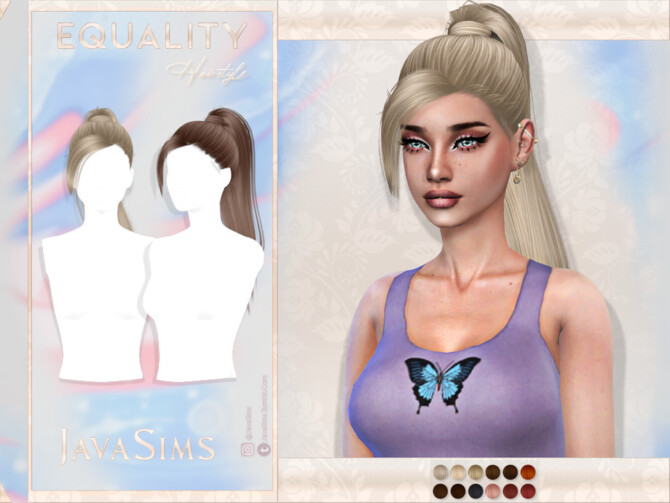 Sims 4 Equality Hairstyle by JavaSims at TSR