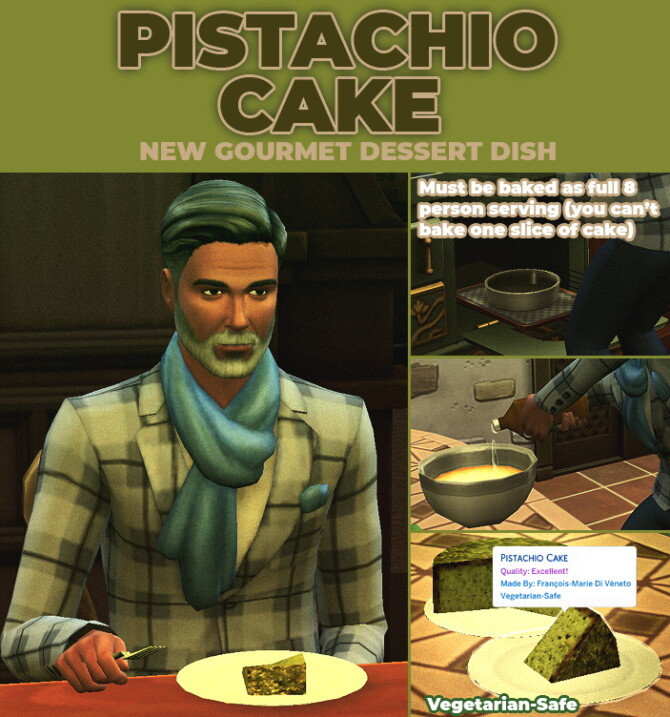 Sims 4 Pistachio Cake Custom Recipe at Mod The Sims 4