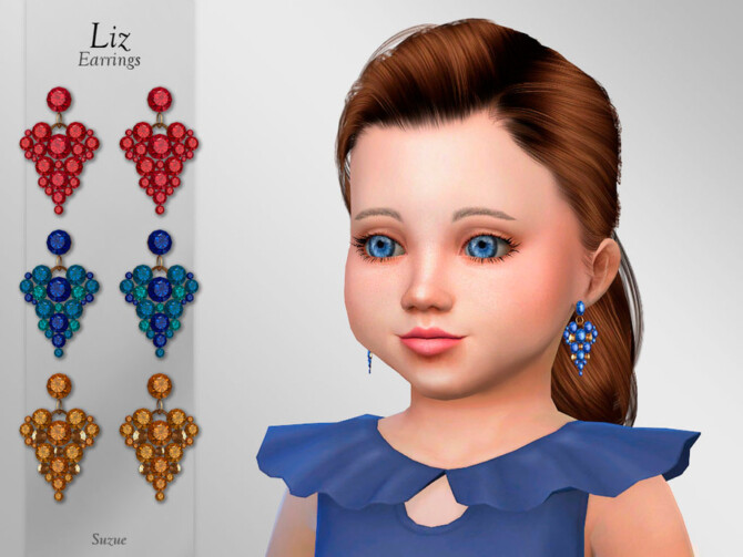 Sims 4 Liz Earrings Toddler by Suzue at TSR