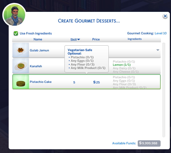 Sims 4 Pistachio Cake Custom Recipe at Mod The Sims 4