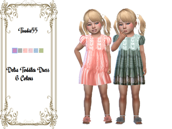 Sims 4 Delia Toddler Dress by TrudieOpp at TSR
