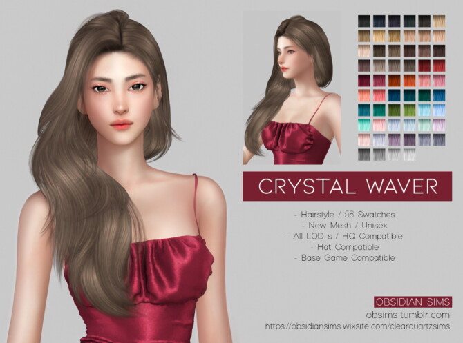 Sims 4 CRYSTAL WAVER HAIRSTYLE at Obsidian Sims