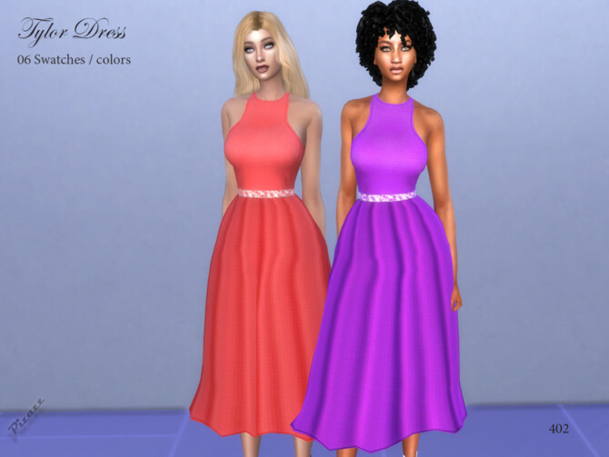 Sims 4 Taylor Dress by pizazz at TSR