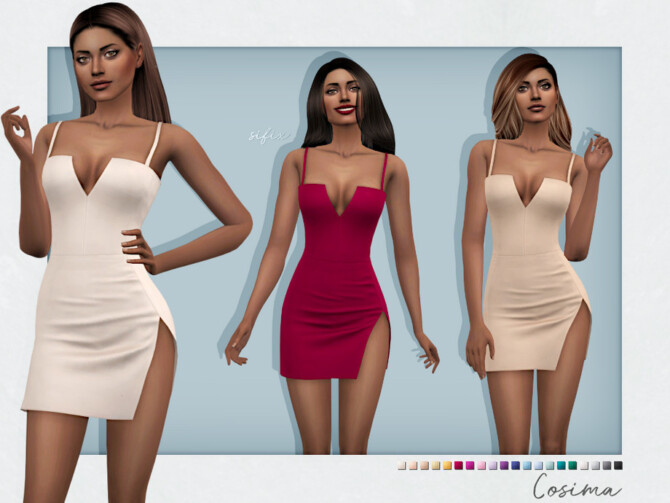 Sims 4 Cosima Dress by Sifix at TSR