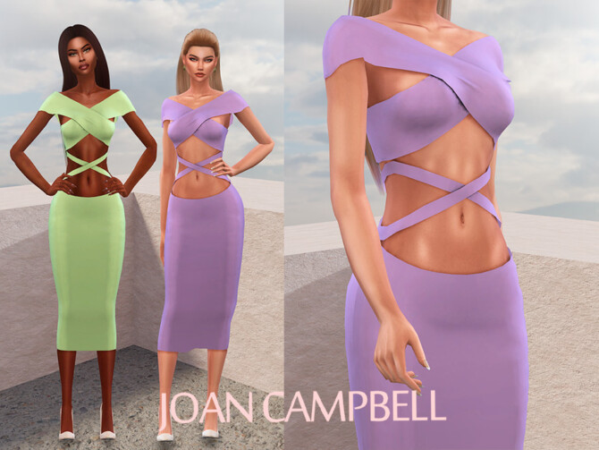 Sims 4 Federica dress by Joan Campbell Beauty at TSR