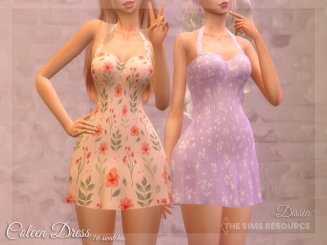 Sims 4 Coleen Dress by Dissia at TSR