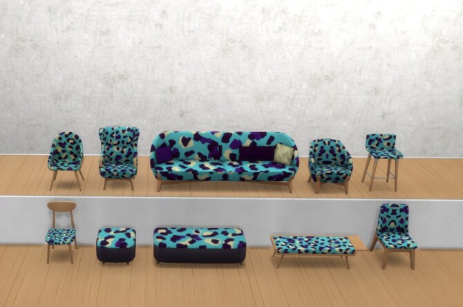 Sims 4 The Leopard Seating Set by ApplepiSimmer at Mod The Sims 4