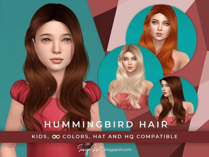 Sims 4 Hummingbird Hair for KIDS by SonyaSims at TSR