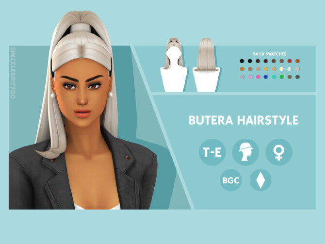 Sims 4 Butera Hairstyle by simcelebrity00 at TSR