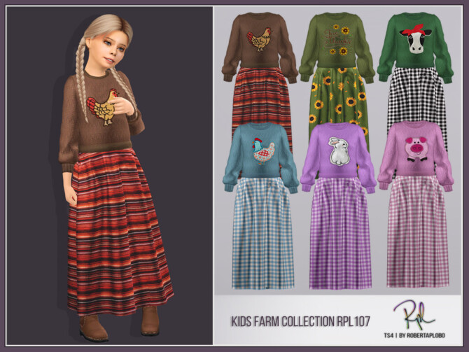 Sims 4 Kids Farm Collection Farm Dress RPL107 by RobertaPLobo at TSR