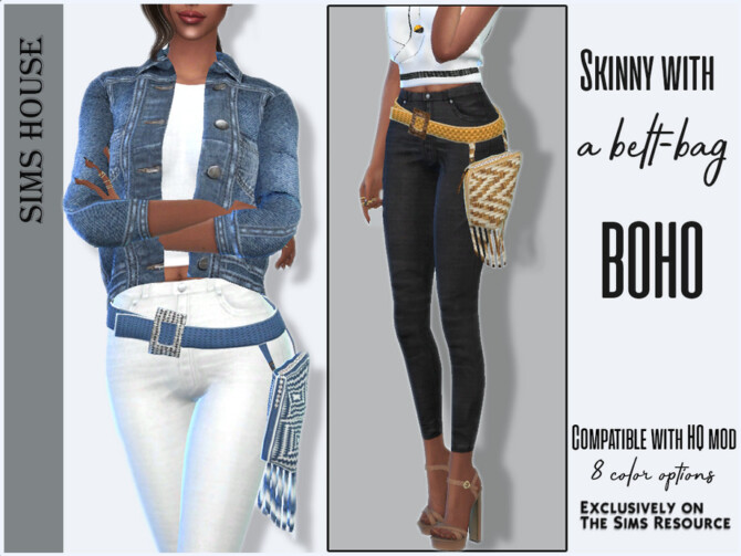 Sims 4 Skinny with a belt bag BOHO by Sims House at TSR