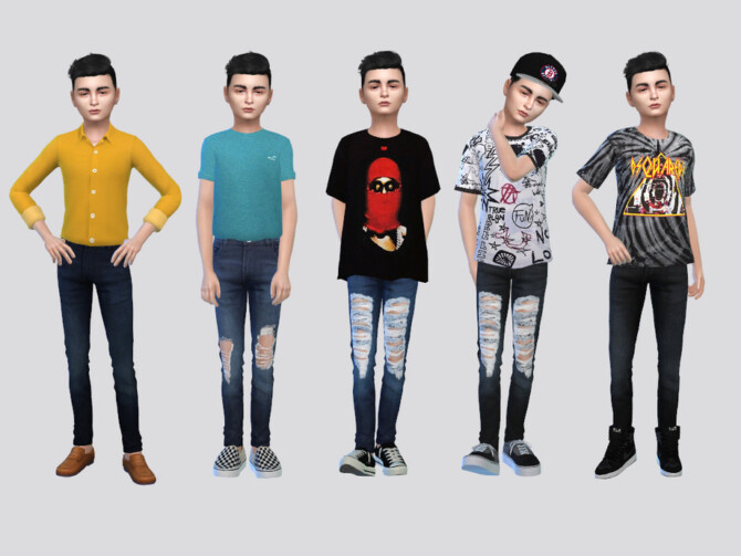 Sims 4 Solitude Denim Jeans Boys by McLayneSims at TSR