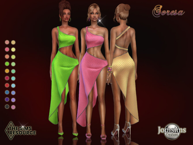 Sims 4 Soresa dress by jomsims at TSR