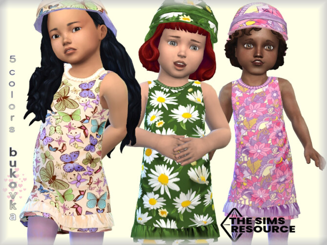 Sims 4 Floral Dress by bukovka at TSR