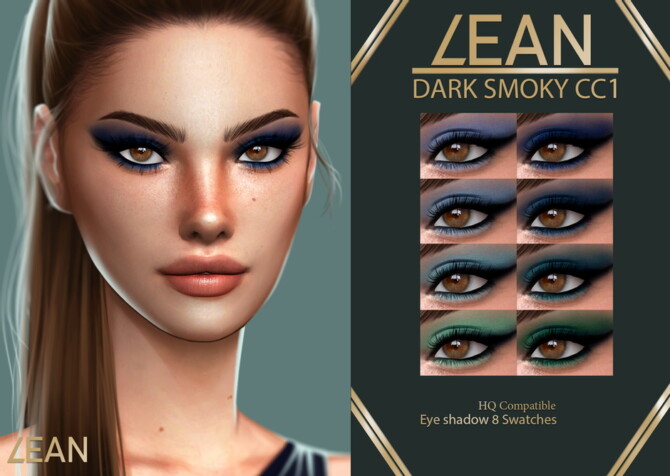 Sims 4 DARK SMOKY CC1 eyeshadow at LEAN
