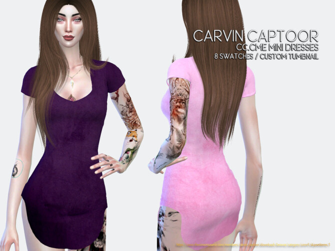 Sims 4 CC.CME Mini Dresses by carvin captoor at TSR