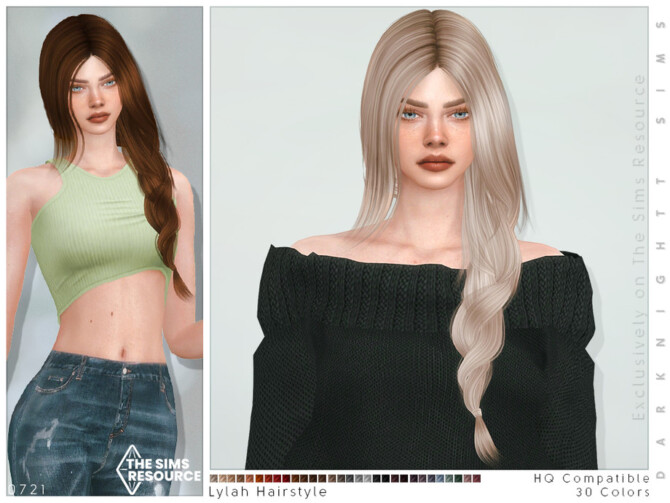 Sims 4 Lylah Hairstyle by DarkNighTt at TSR