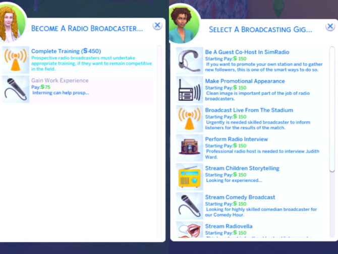 Sims 4 Radio Host Hobby by MiraiMayonaka at Mod The Sims 4