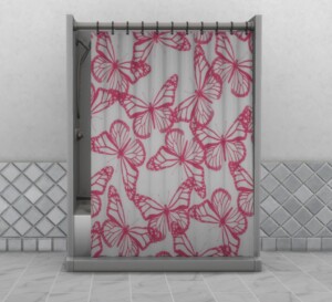 Butterfly Curtain Parenthood Shower by ApplepiSimmer at Mod The Sims 4