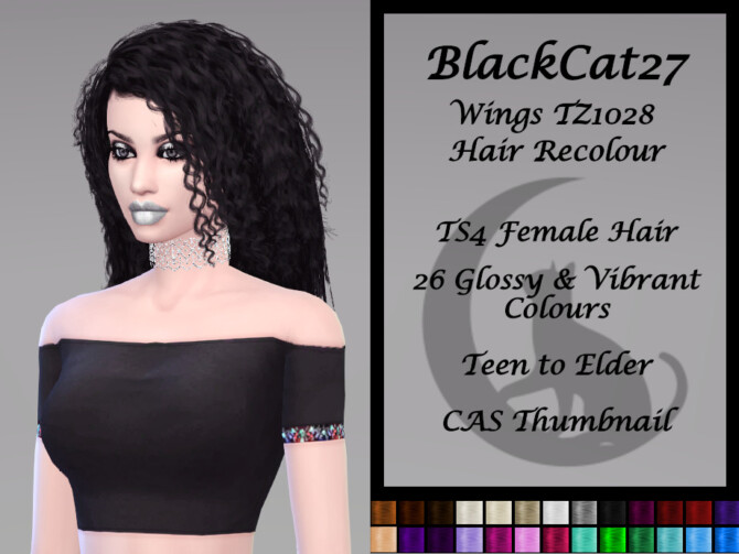 Sims 4 Wings TZ1028 Hair Recolour by BlackCat27 at TSR