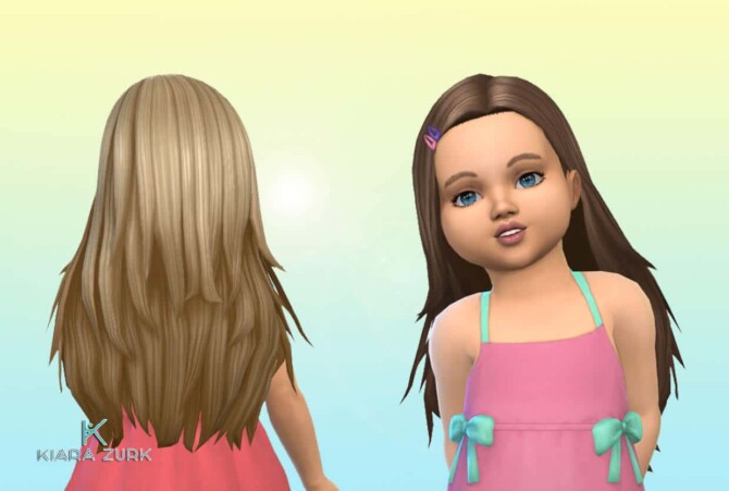 Sims 4 Monica Hairstyle for Toddlers + Clips at My Stuff Origin