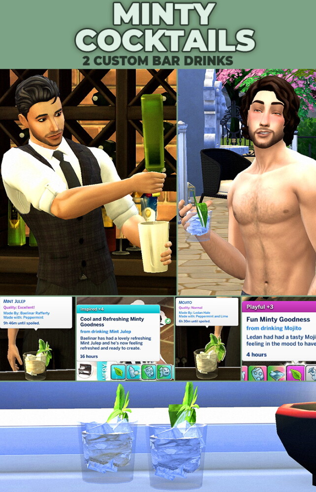 Sims 4 Minty Cocktails Custom Recipe at Mod The Sims 4
