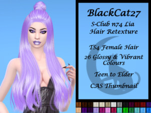 S-Club n74 Lia Hair Retexture by BlackCat27 at TSR