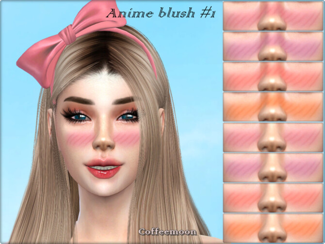 Sims 4 Anime blush N1 by coffeemoon at TSR
