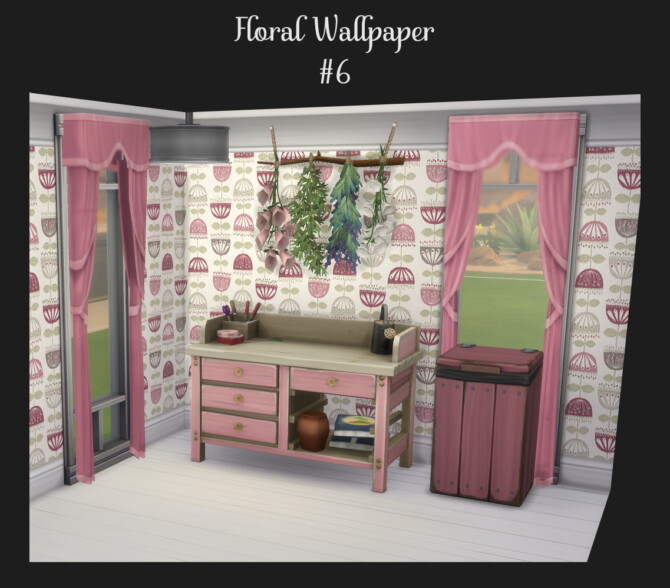 Sims 4 Floral Wallpaper in 8 Patterns by Simmiller at Mod The Sims 4