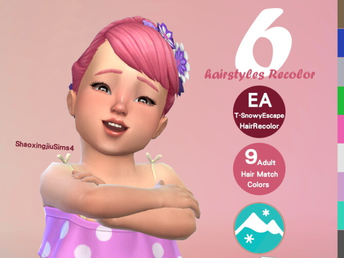 Sims 4 Toddler Snowy Escape Hair Recolor Set by jeisse197 at TSR