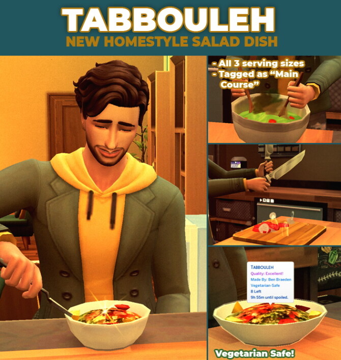 Sims 4 Tabbouleh Custom Recipe by RobinKLocksley at Mod The Sims 4