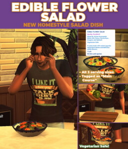 Edible Flower Salad Custom Recipe at Mod The Sims 4
