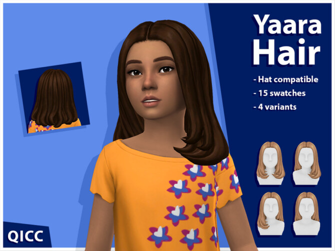 Sims 4 Yaara Hair Set 4 variants by qicc at TSR