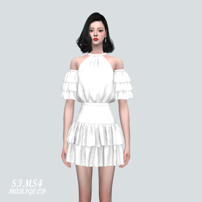 Sims 4 Tiered SB With 2 Frill S V2 Dress at Marigold