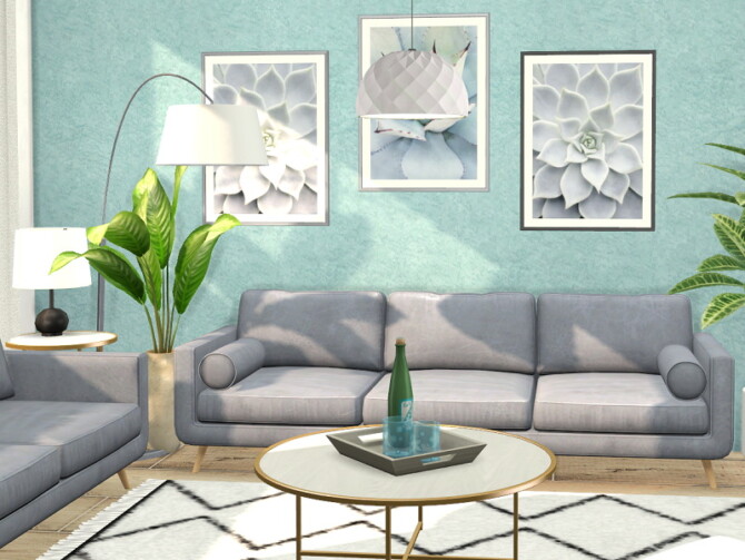 Sims 4 Mint Living Room by Flubs79 at TSR