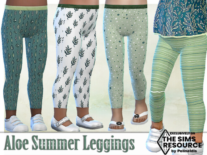 Sims 4 Aloe Summer Leggings by Pelineldis at TSR