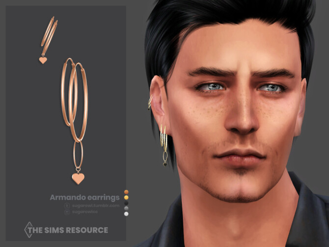 Sims 4 Armando earrings | Right by sugar owl at TSR