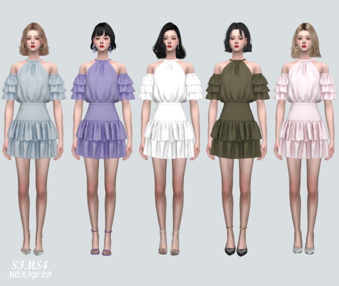 Sims 4 Tiered SB With 2 Frill S V2 Dress at Marigold
