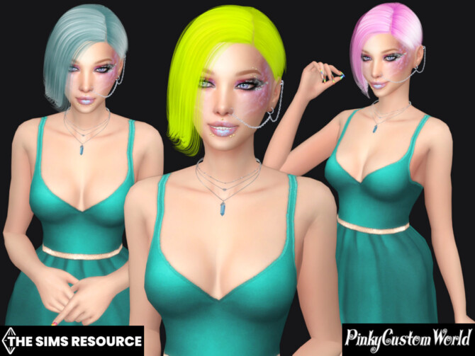 Sims 4 Recolor of JavaSims Senseless hair by PinkyCustomWorld at TSR