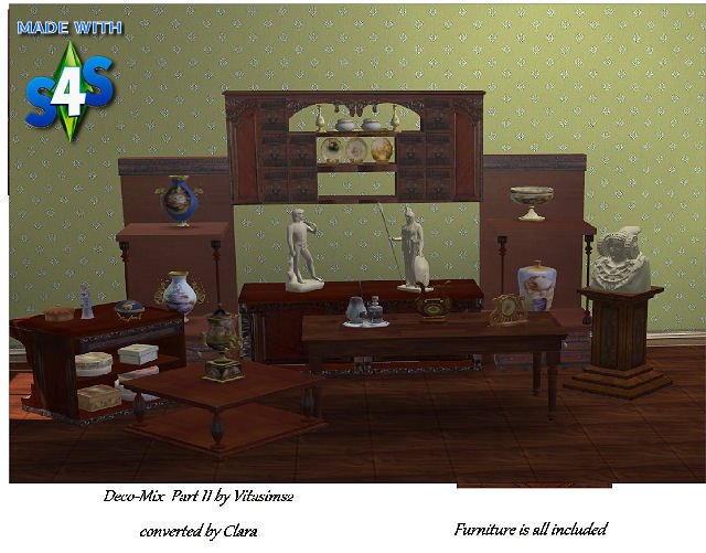 Sims 4 Deco mix set by Clara at All 4 Sims