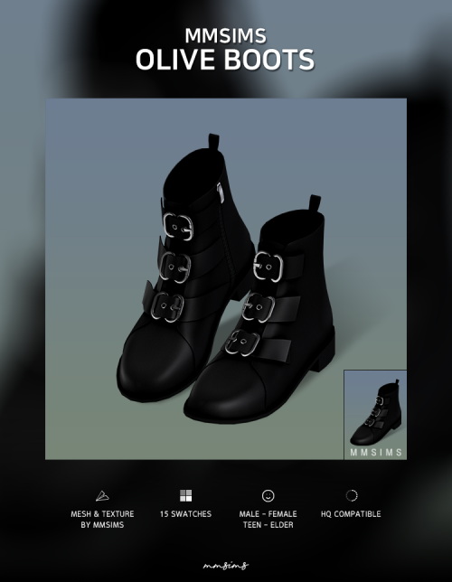 Sims 4 Olive Boots at MMSIMS