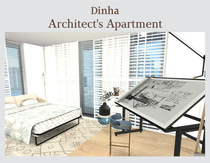 Sims 4 Architects Apartment at Dinha Gamer